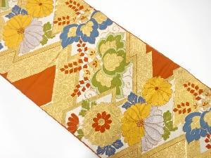 アンティーク　桐に菊古典柄模様織出し袋帯（材料）